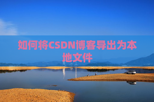 如何将CSDN博客导出为本地文件